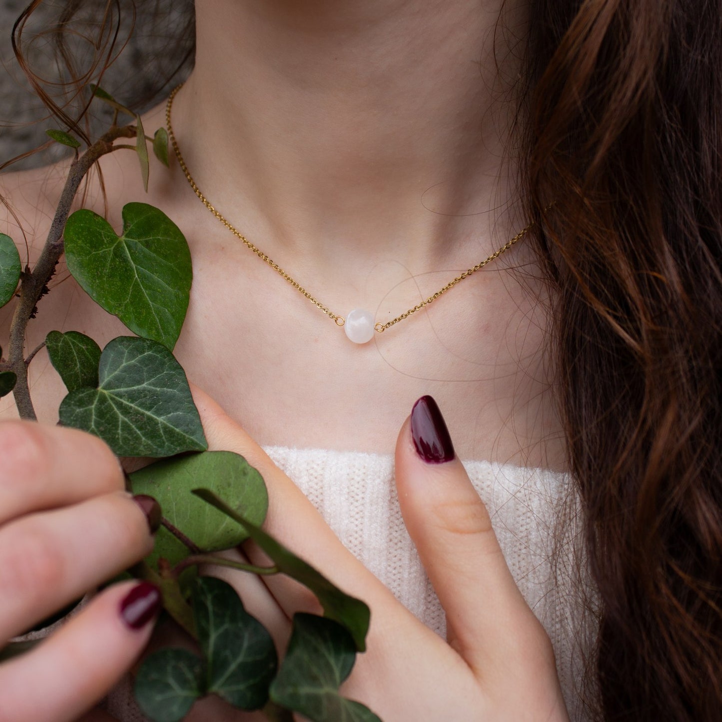 COLLANA PUNTO LUCE CON PIETRA