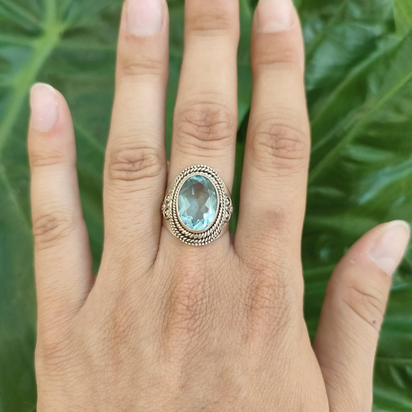 ANELLO IN ARGENTO E ACQUAMARINA - MARYSTE'