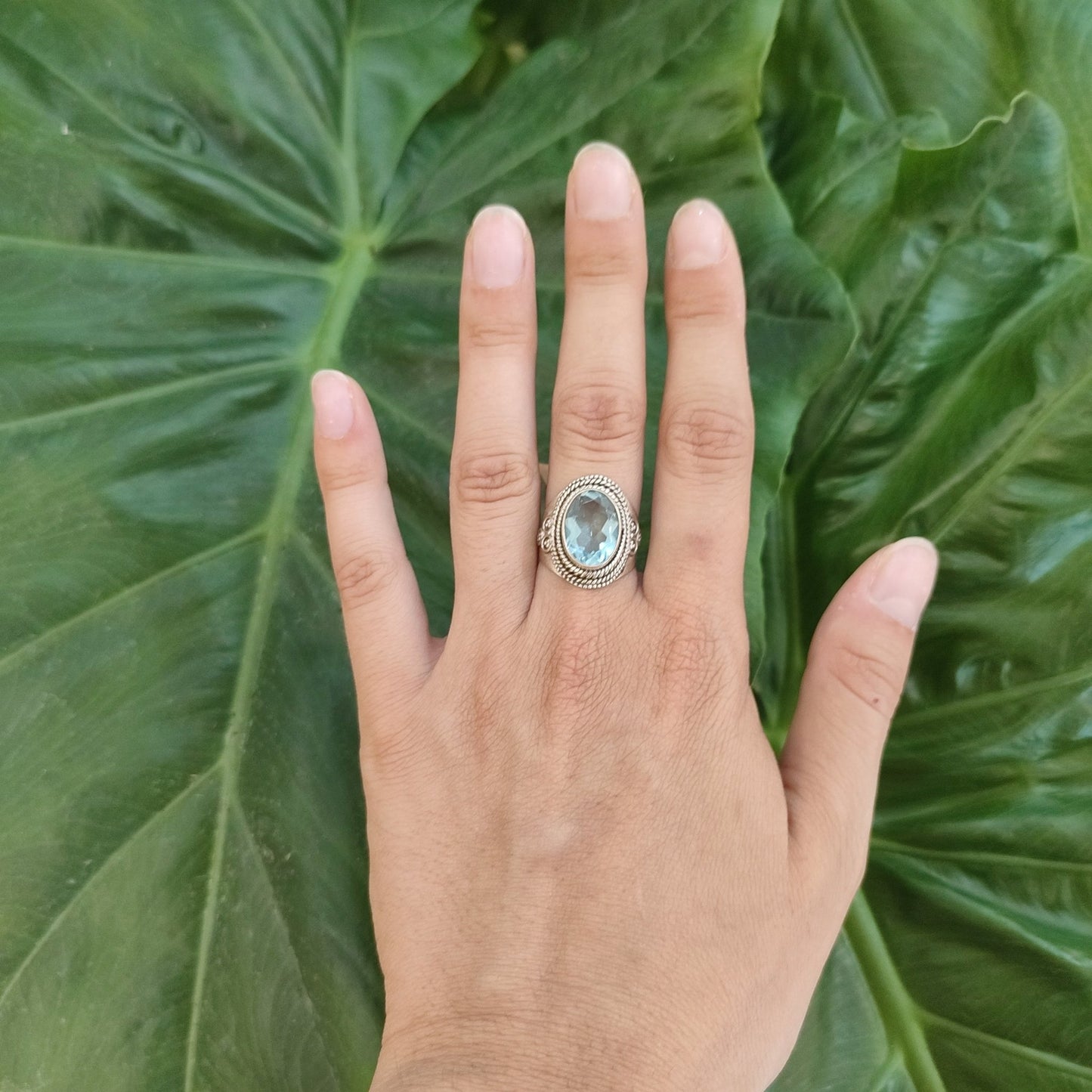 ANELLO IN ARGENTO E ACQUAMARINA - MARYSTE'