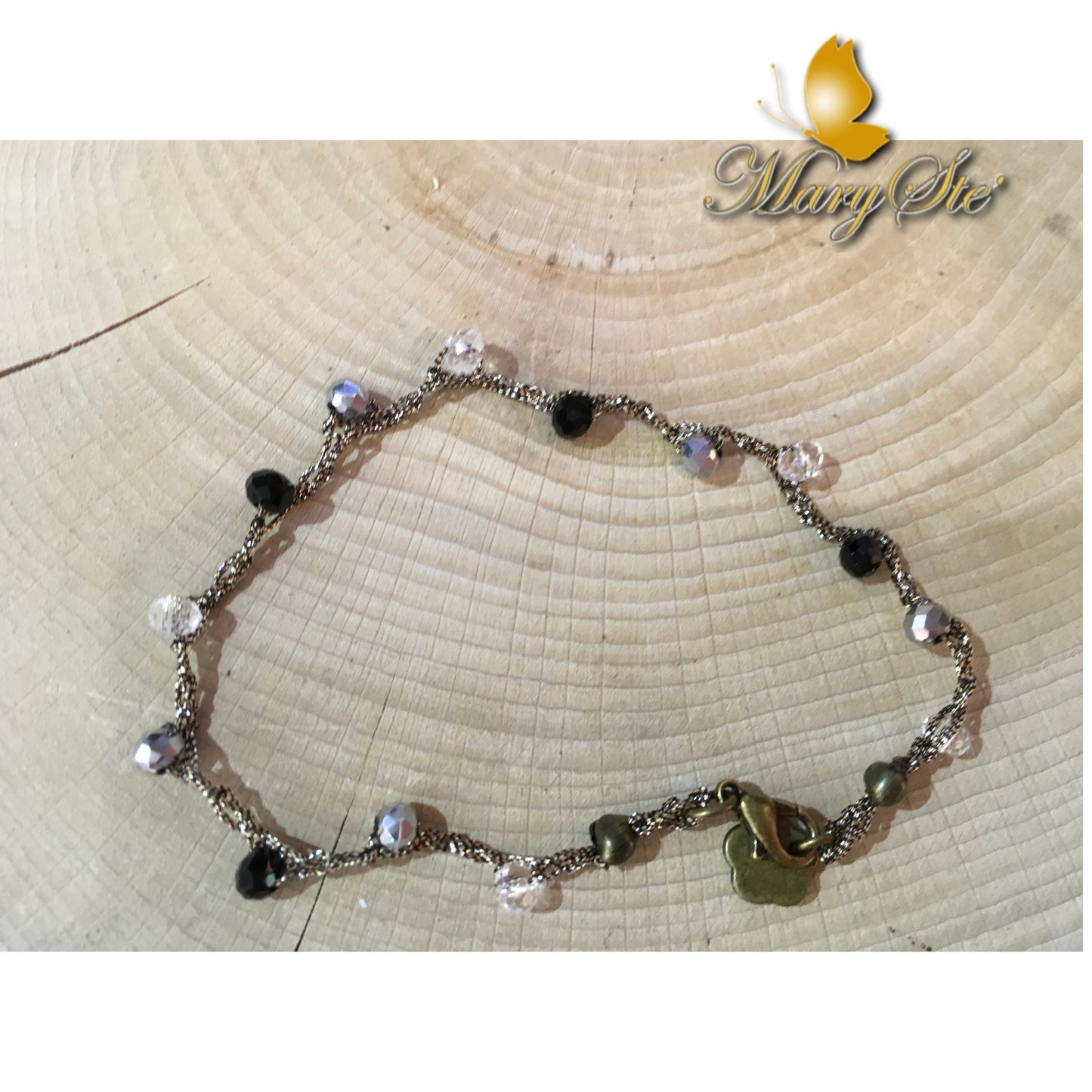bracciale con filo di seta e cristallini - MARYSTE'