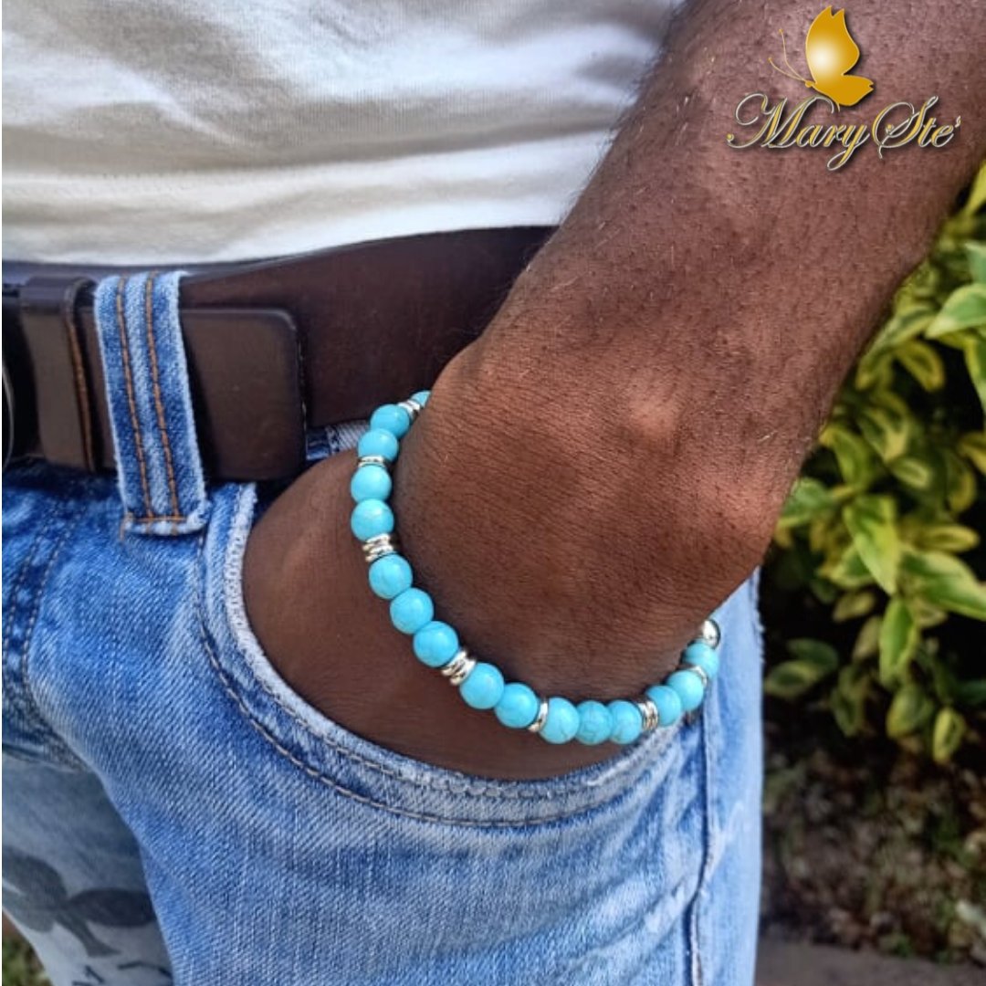 BRACCIALE ELASTICO DA UOMO PASTA DI TURCHESE - MARYSTE'