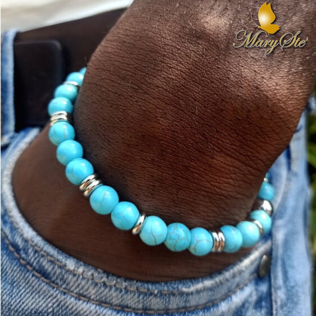 BRACCIALE ELASTICO DA UOMO PASTA DI TURCHESE - MARYSTE'