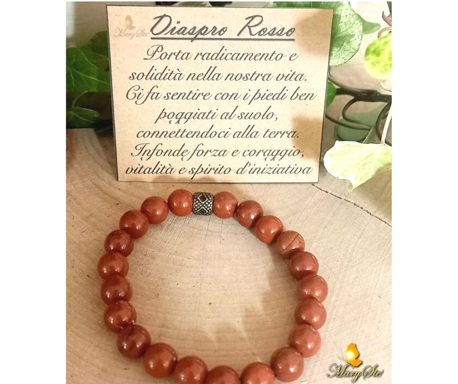 BRACCIALE ELASTICO DIASPRO ROSSO - MARYSTE'