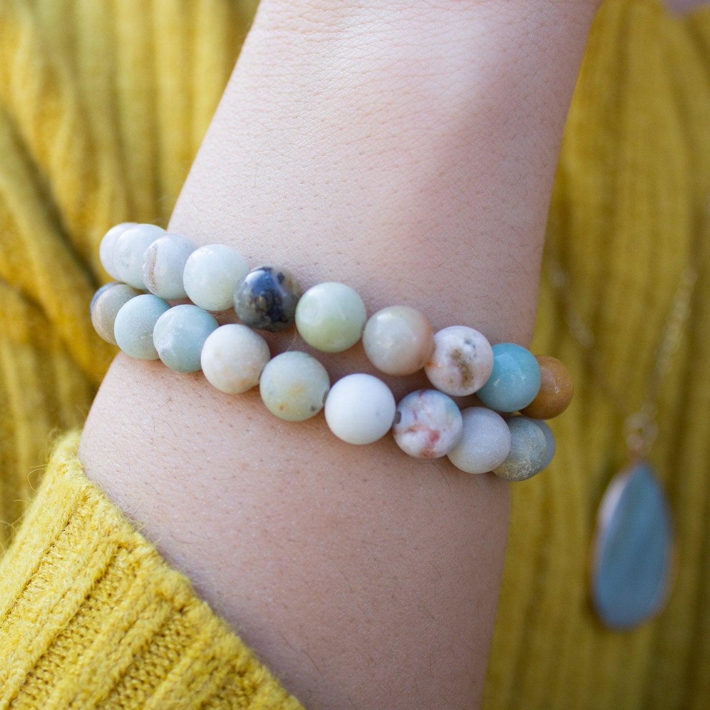 BRACCIALE ELASTICO IN AMAZZONITE - MARYSTE'