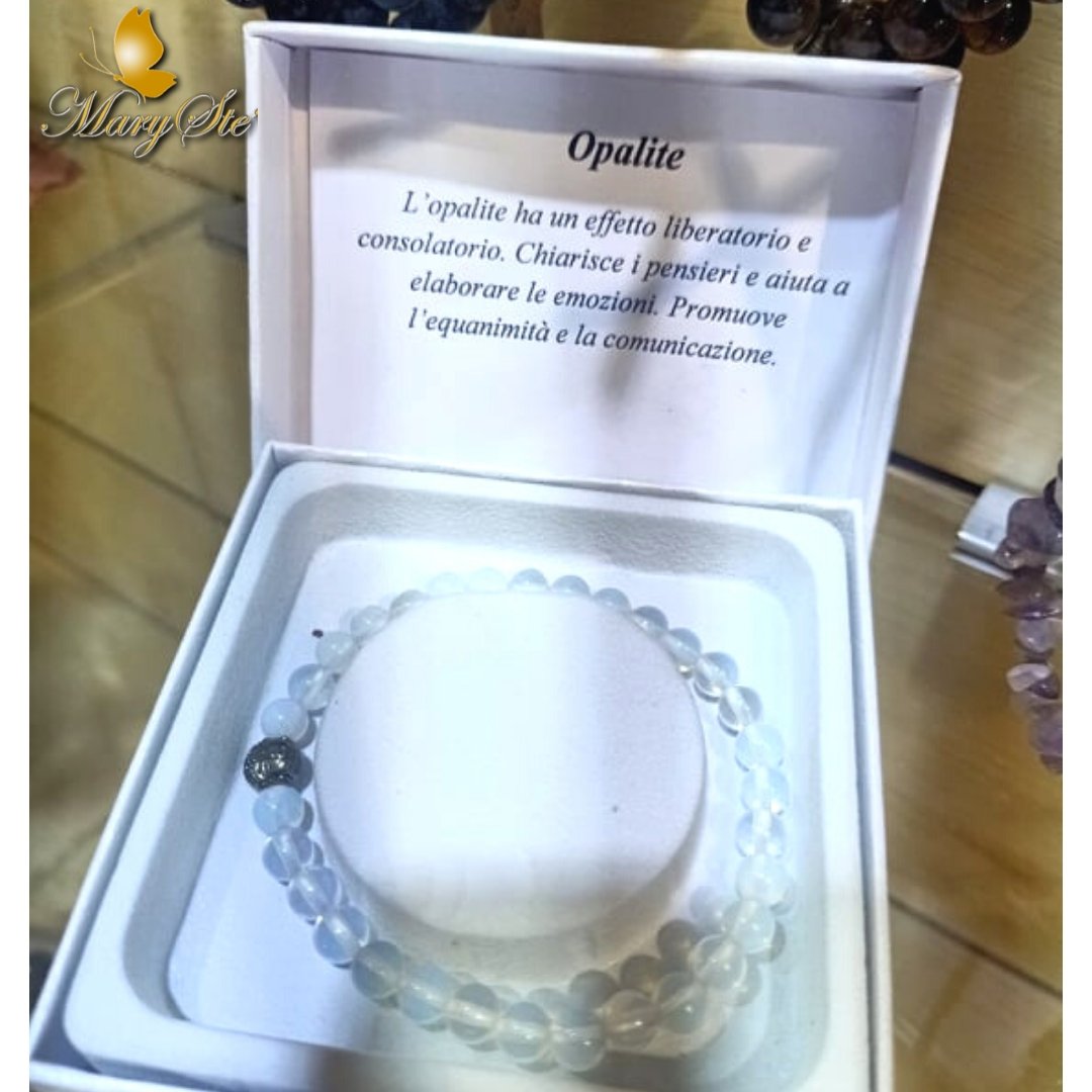 BRACCIALE ELASTICO OPALITE E BUDDHA - MARYSTE'