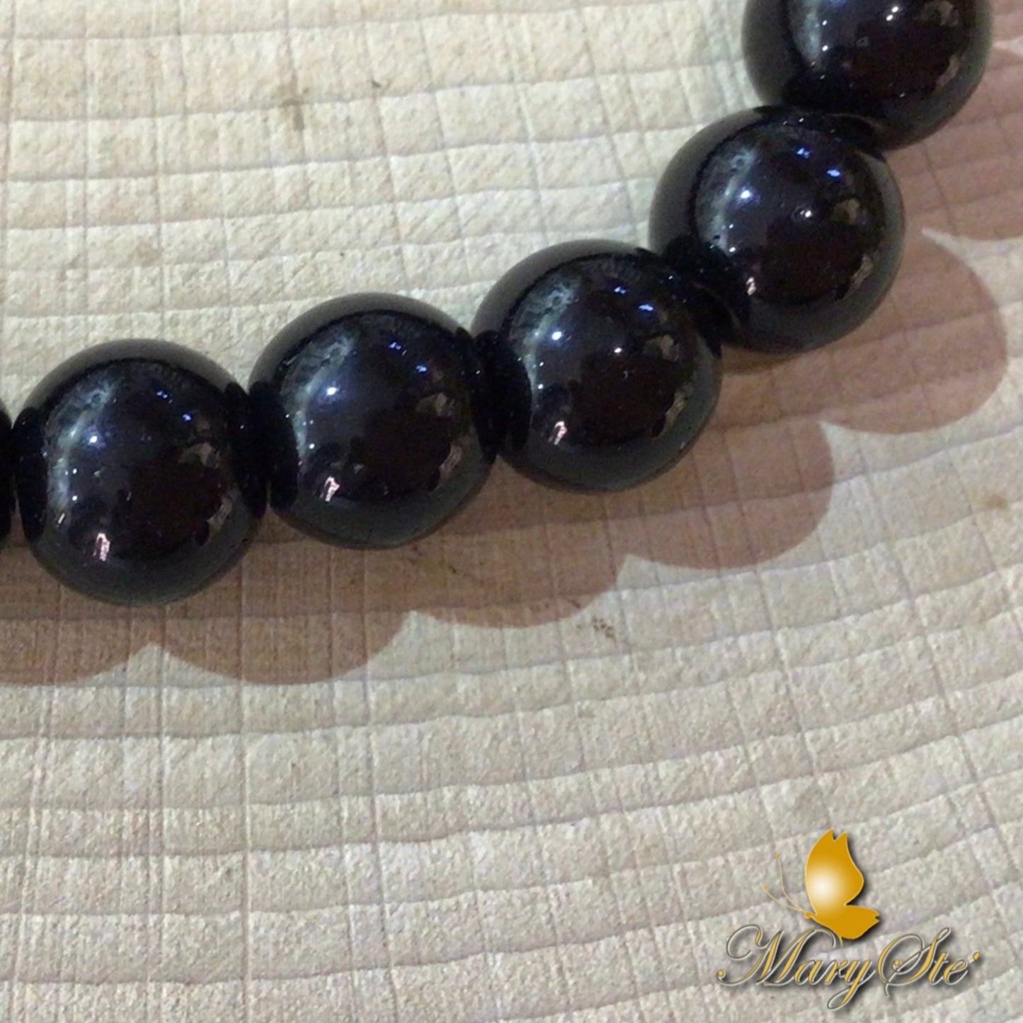 BRACCIALE ELASTICO TORMALINA NERA - MARYSTE'