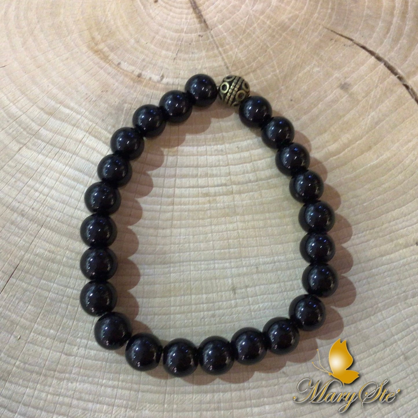 BRACCIALE ELASTICO TORMALINA NERA - MARYSTE'