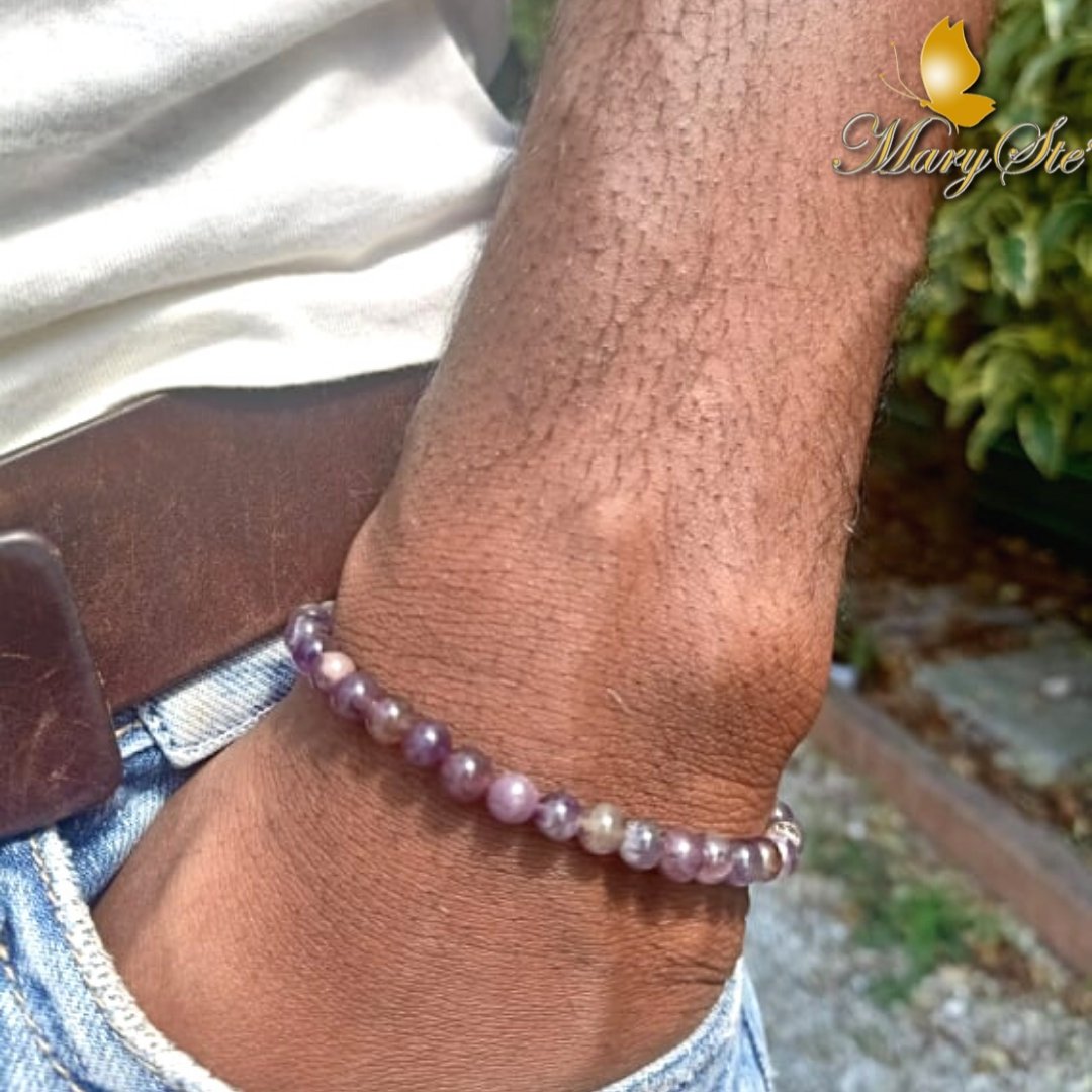 BRACCIALE ELASTICO UOMO AMETISTA - MARYSTE'