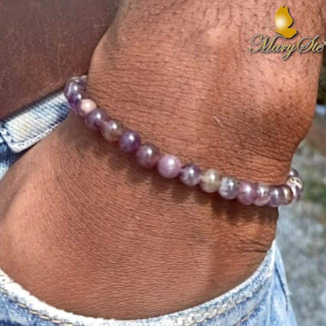 BRACCIALE ELASTICO UOMO AMETISTA - MARYSTE'