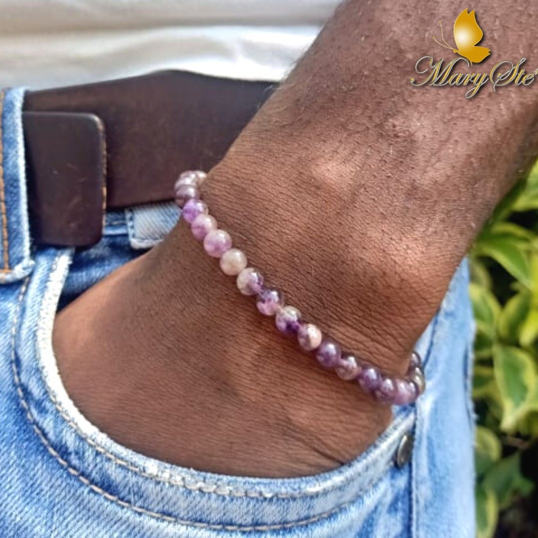 BRACCIALE ELASTICO UOMO AMETISTA - MARYSTE'