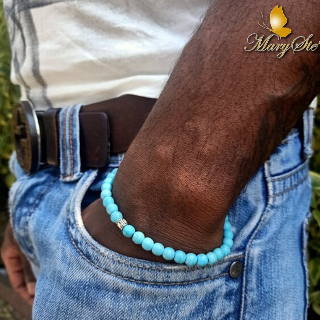 BRACCIALE ELASTICO UOMO PASTA DI TURCHESE - MARYSTE'
