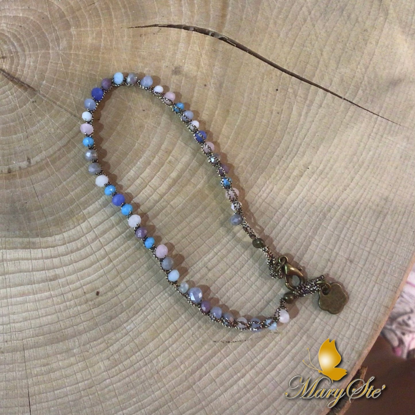 BRACCIALE FILO DI SETA CON CRISTALLINI - MARYSTE'