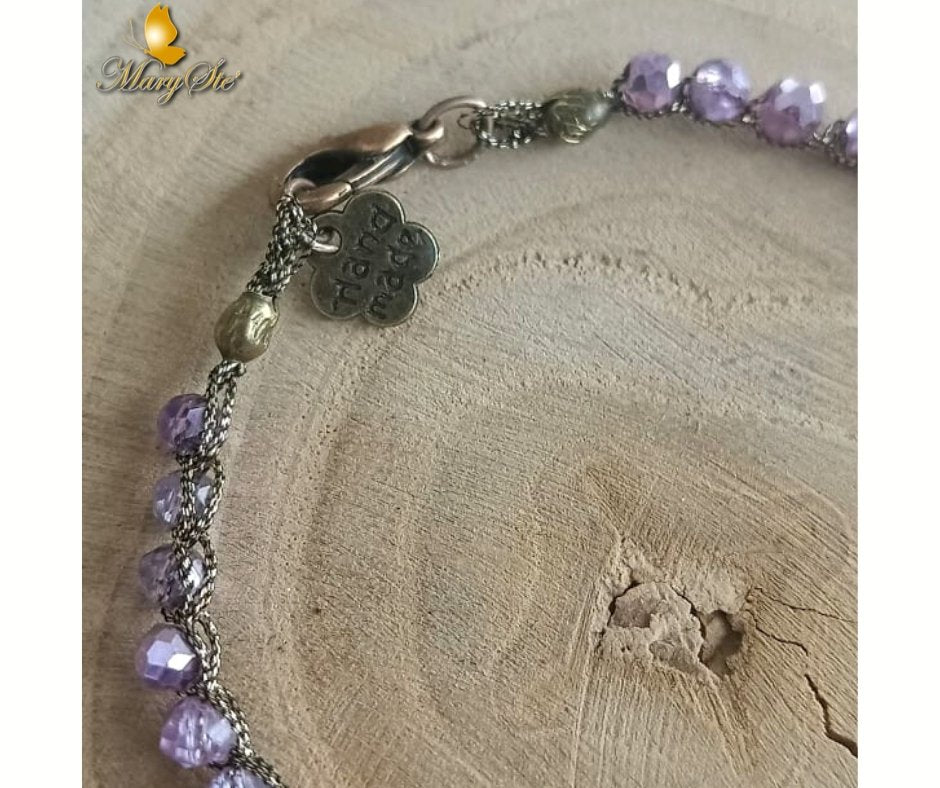 BRACCIALE FILO DI SETA E CRISTALLINI - MARYSTE'