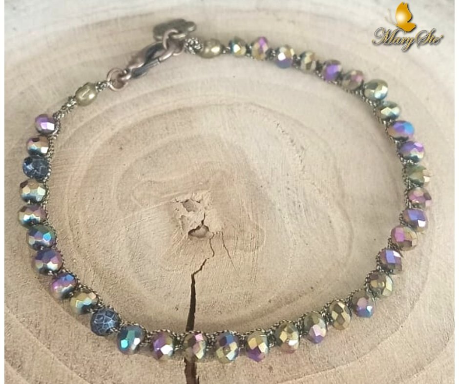 BRACCIALE FILO DI SETA E CRISTALLINI - MARYSTE'