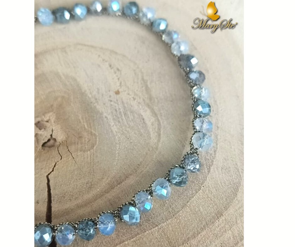 BRACCIALE FILO DI SETA E CRISTALLINI - MARYSTE'