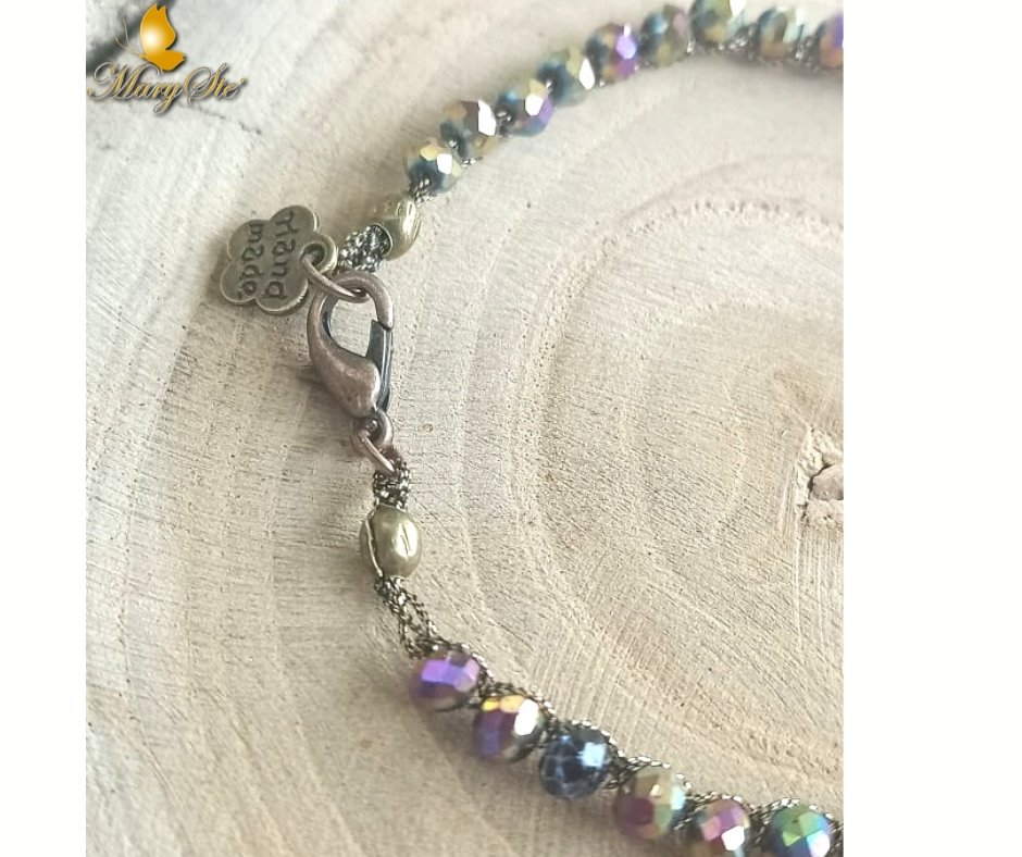BRACCIALE FILO DI SETA E CRISTALLINI - MARYSTE'