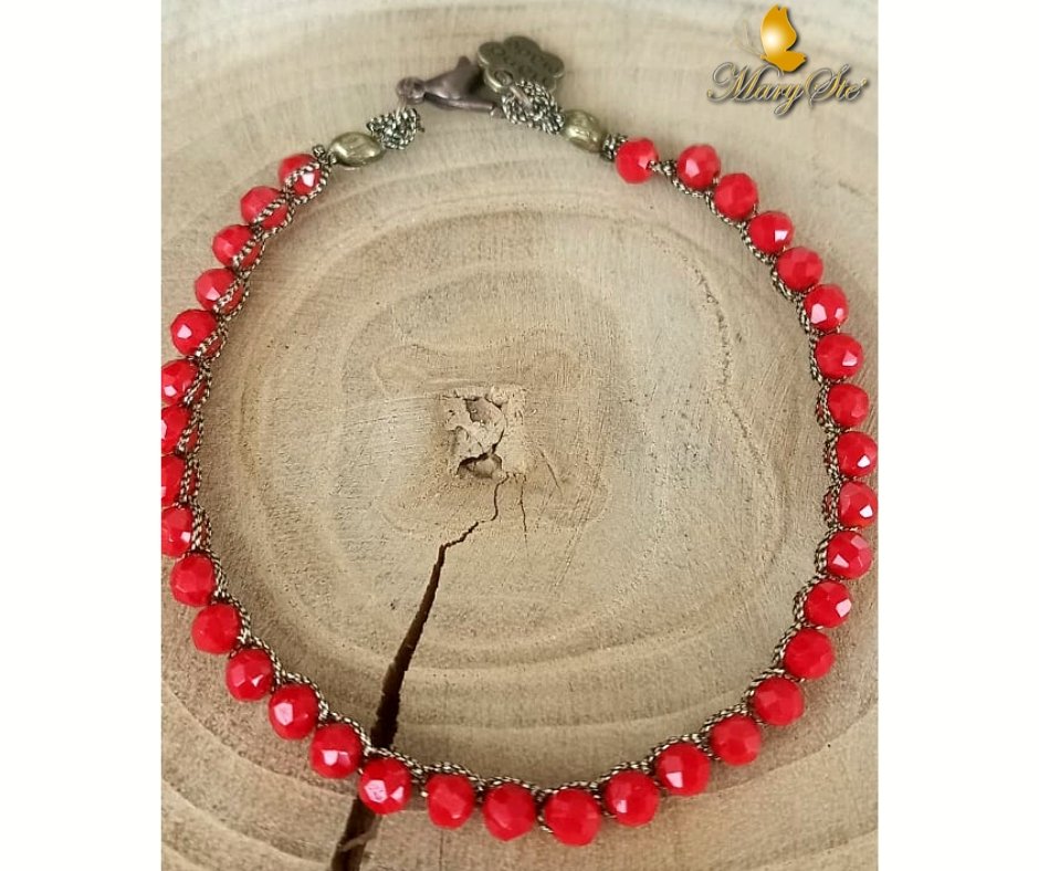 BRACCIALE FILO DI SETA E CRISTALLINI - MARYSTE'