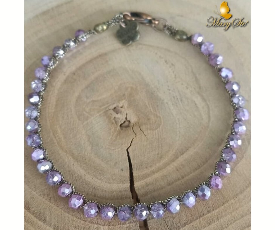 BRACCIALE FILO DI SETA E CRISTALLINI - MARYSTE'