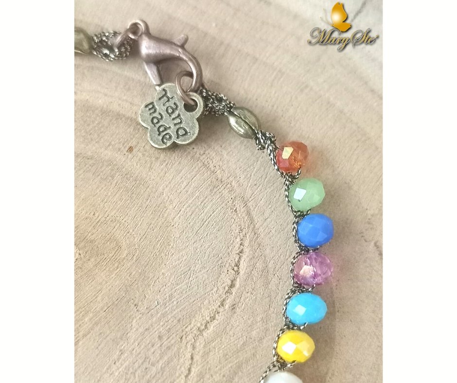 BRACCIALE FILO DI SETA E CRISTALLINI MULTICOLOR - MARYSTE'