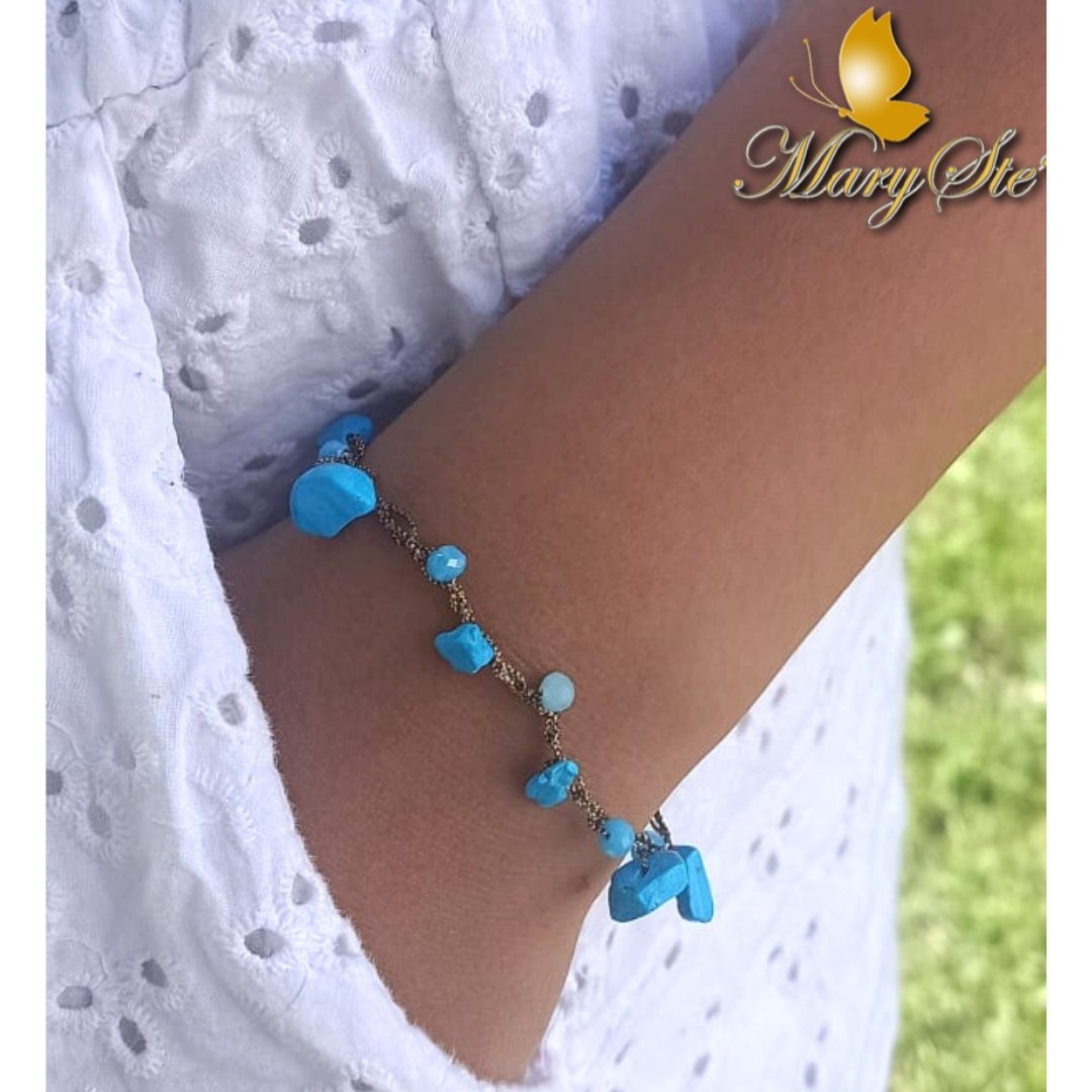 BRACCIALE FILO DI SETA E PASTA DI TURCHESE - MARYSTE'