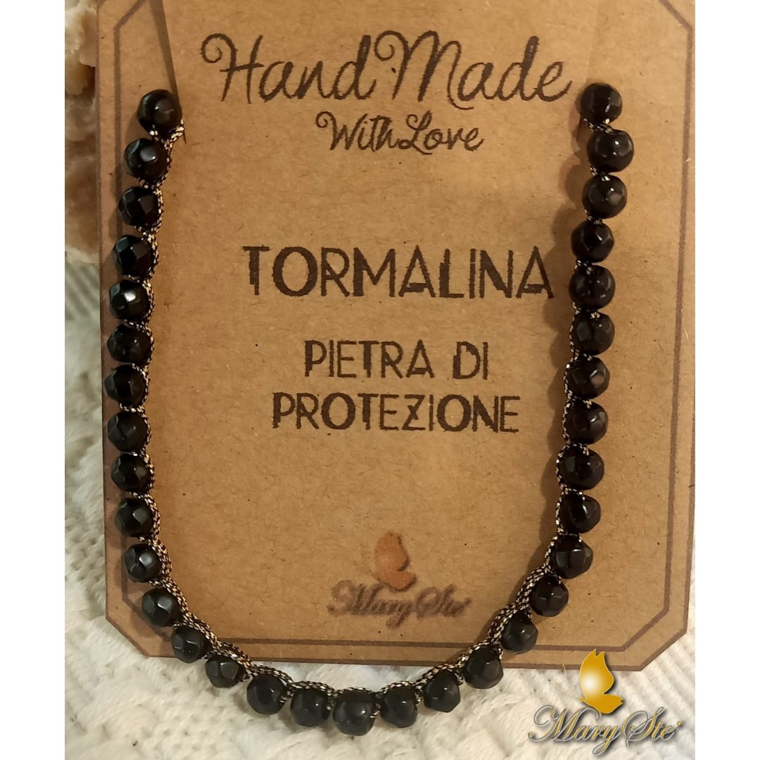 BRACCIALE FILO DI SETA TORMALINA NERA - MARYSTE'