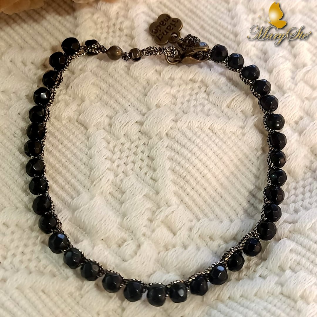 BRACCIALE FILO DI SETA TORMALINA NERA - MARYSTE'