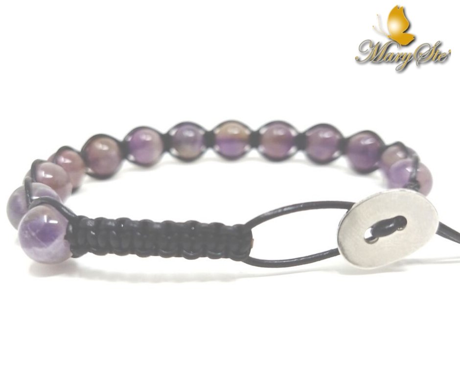 BRACCIALE HANDMADE UOMO CON AMETISTA - MARYSTE'
