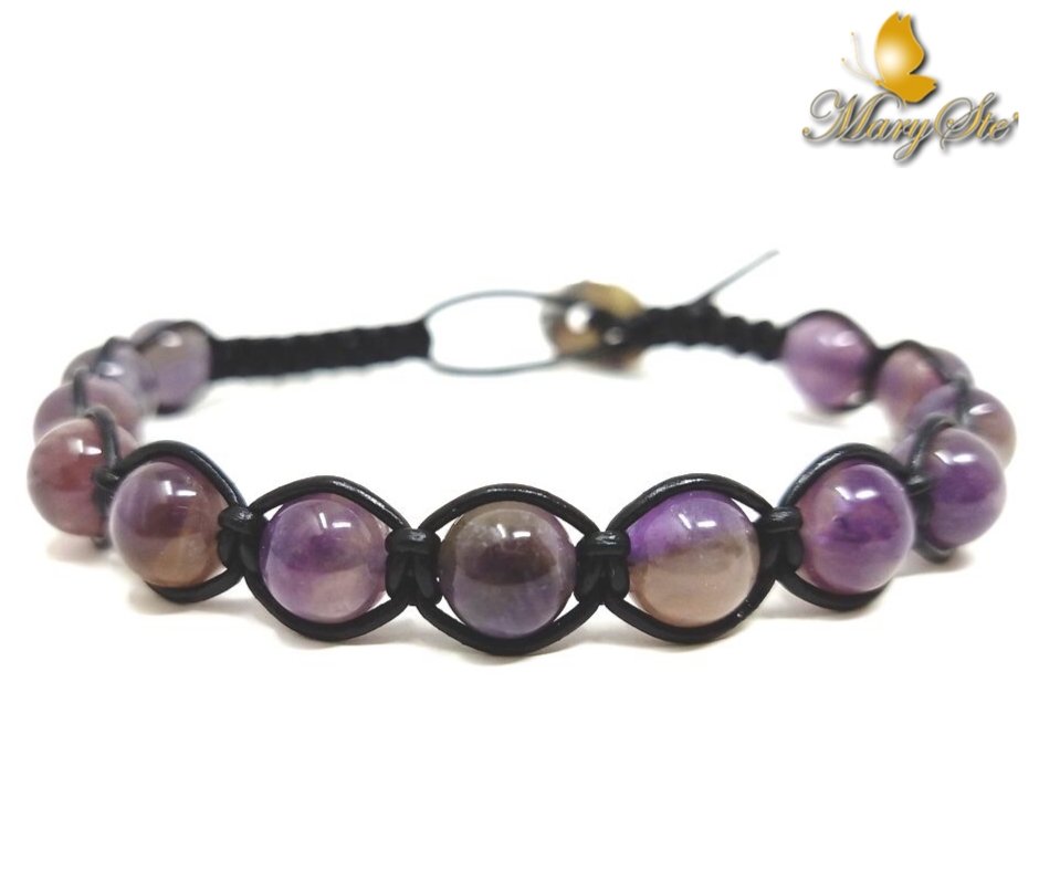 BRACCIALE HANDMADE UOMO CON AMETISTA - MARYSTE'