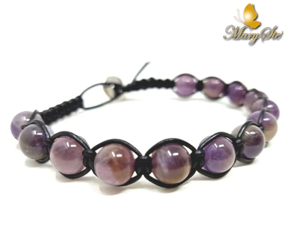 BRACCIALE HANDMADE UOMO CON AMETISTA - MARYSTE'