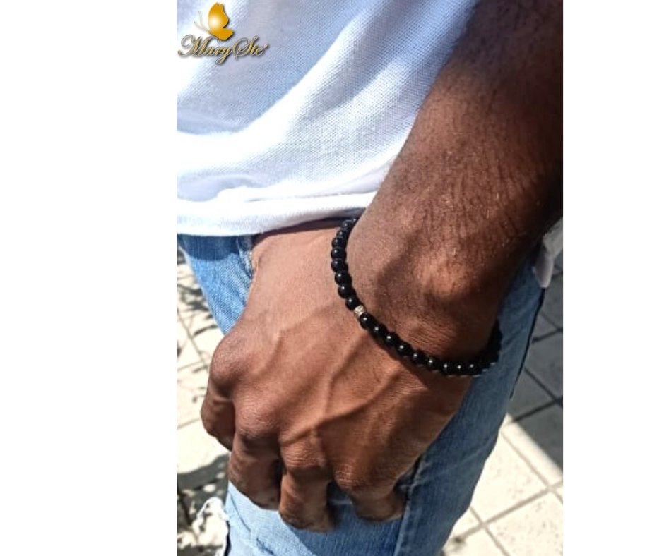 BRACCIALE UOMO TORMALINA NERA - MARYSTE'