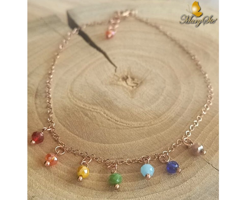 CAVIGLIERA ACCIAIO CRISTALLINI CHAKRA - MARYSTE'