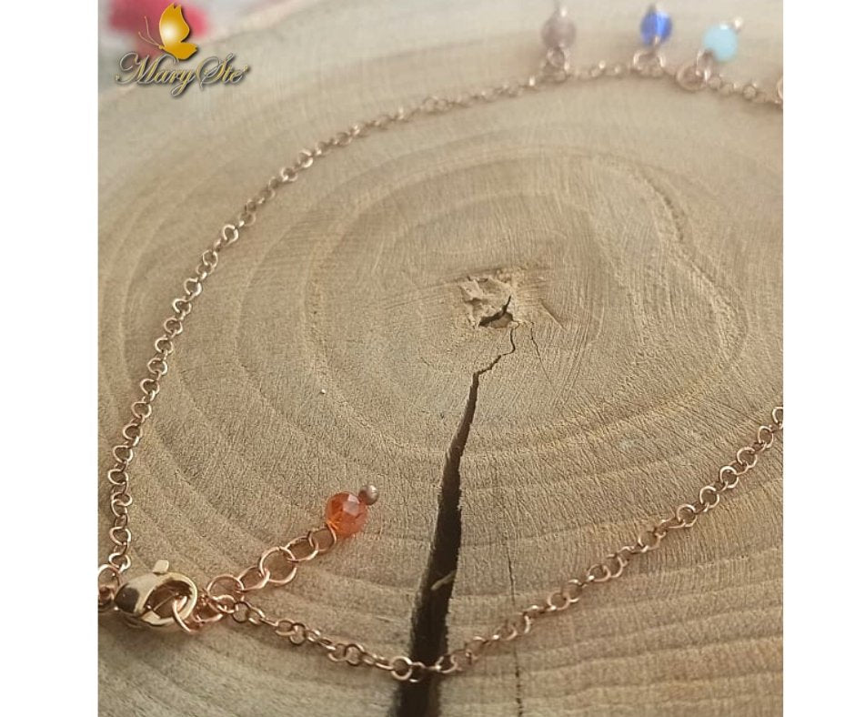 CAVIGLIERA ACCIAIO CRISTALLINI CHAKRA - MARYSTE'