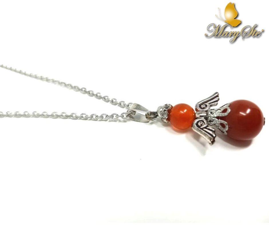 COLLANA ANGELO CUSTODE CORNIOLA - MARYSTE'