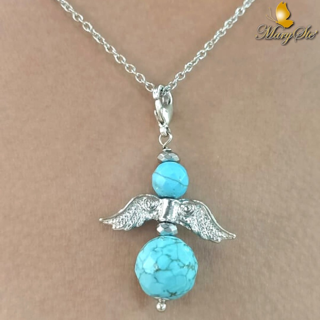 COLLANA ANGELO CUSTODE IN PASTA DI TURCHESE - MARYSTE'