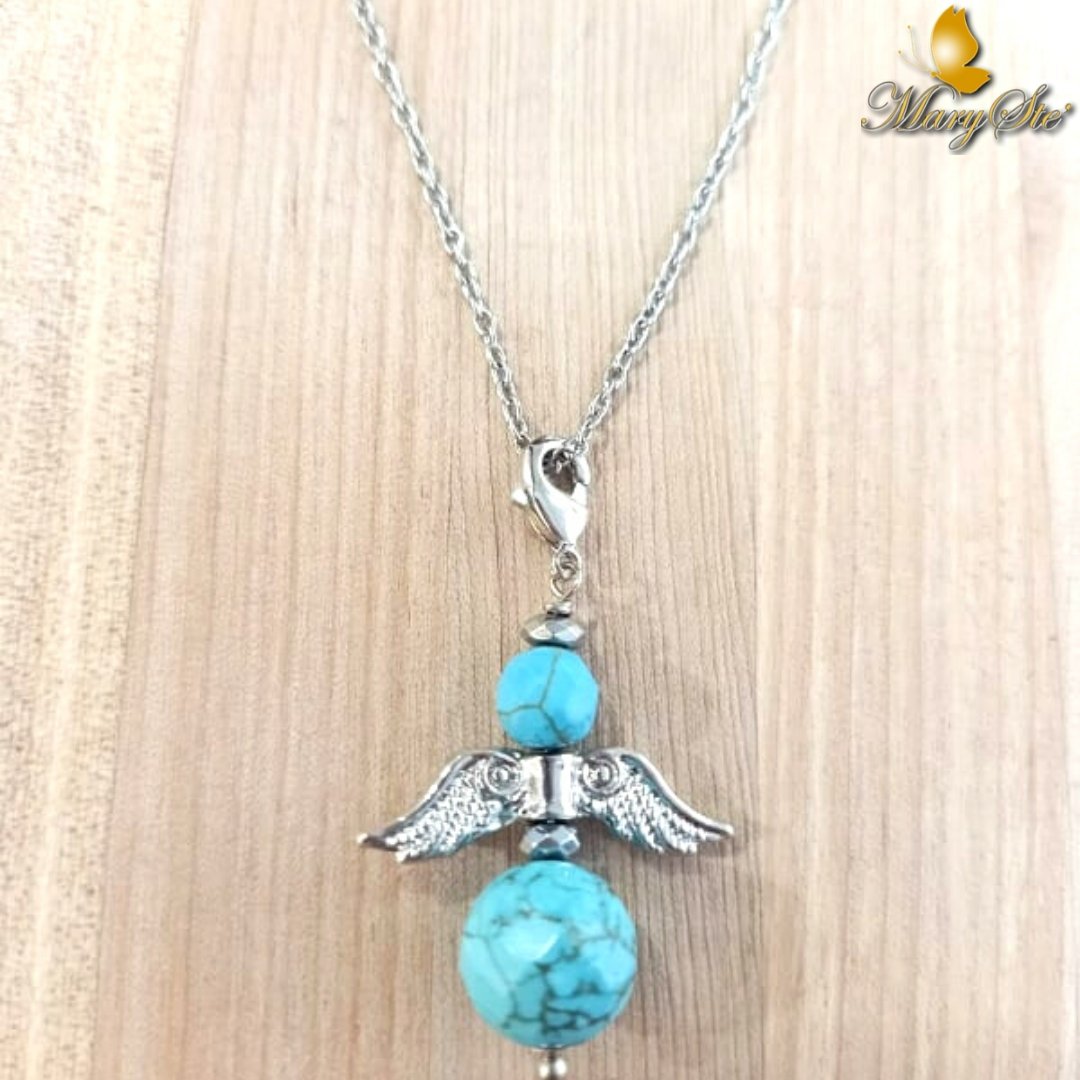 COLLANA ANGELO CUSTODE IN PASTA DI TURCHESE - MARYSTE'