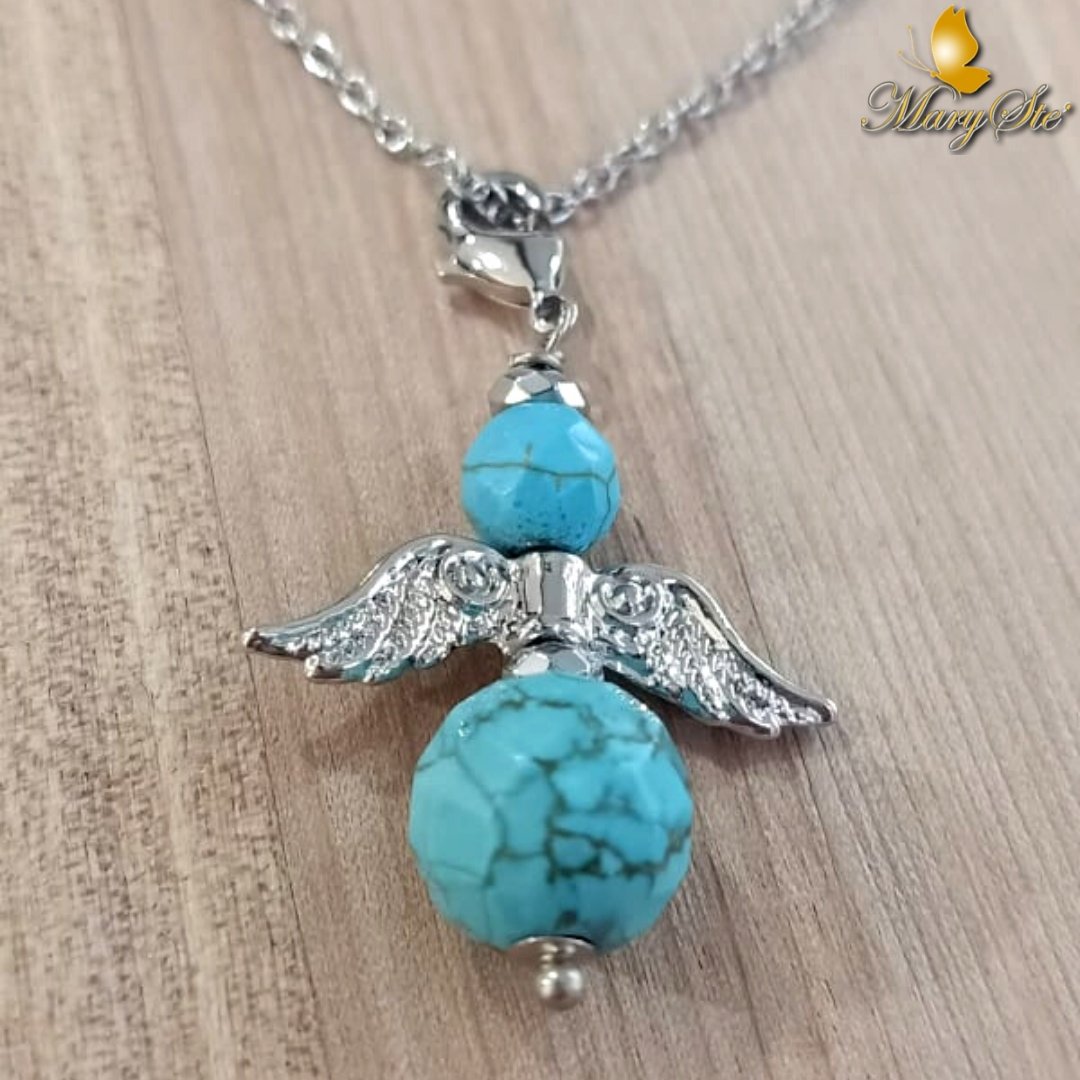 COLLANA ANGELO CUSTODE IN PASTA DI TURCHESE - MARYSTE'