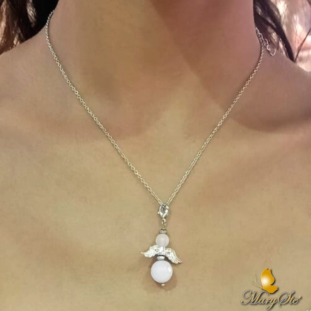 COLLANA ANGELO CUSTODE IN QUARZO ROSA - MARYSTE'