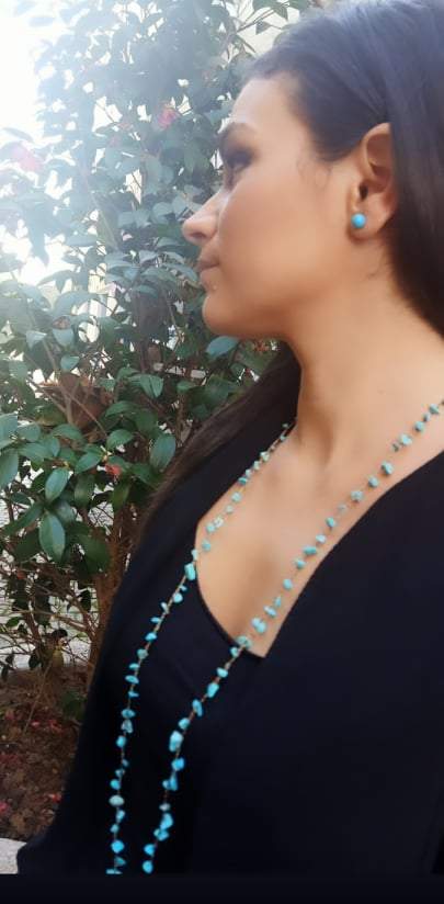 COLLANA CON FILO DI SETA E PASTA DI TURCHESE - MARYSTE'