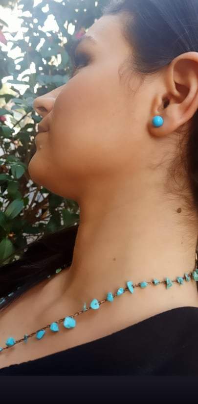 COLLANA CON FILO DI SETA E PASTA DI TURCHESE - MARYSTE'