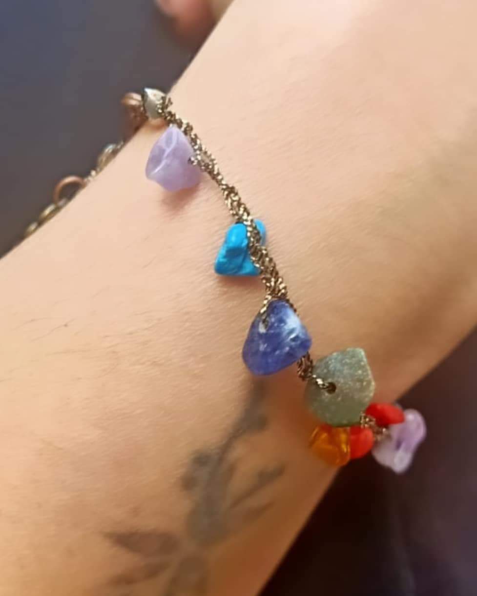 COLLANA CON FILO DI SETA E PIETRE DURE - MARYSTE'