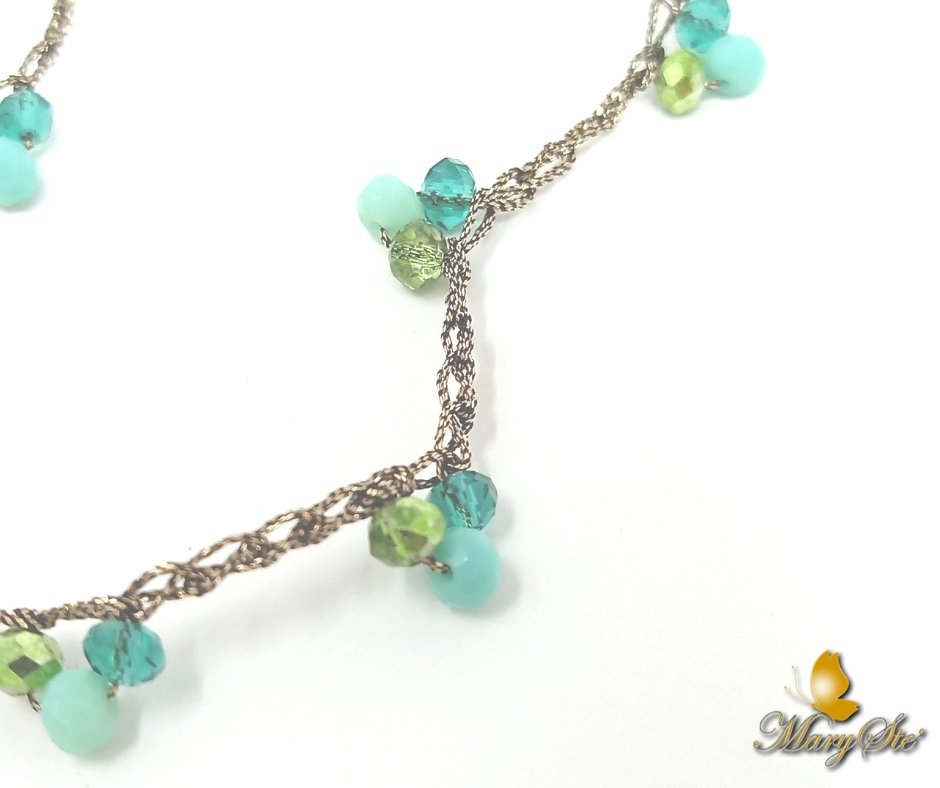 COLLANA FILO DI SETA E CRISTALLINI - MARYSTE'