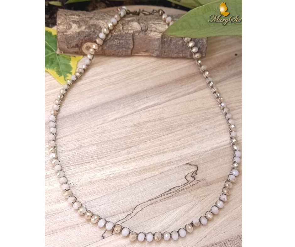 COLLANA FILO DI SETA E CRISTALLINI - MARYSTE'