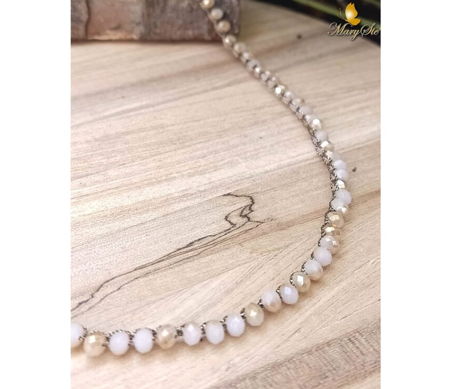 COLLANA FILO DI SETA E CRISTALLINI - MARYSTE'