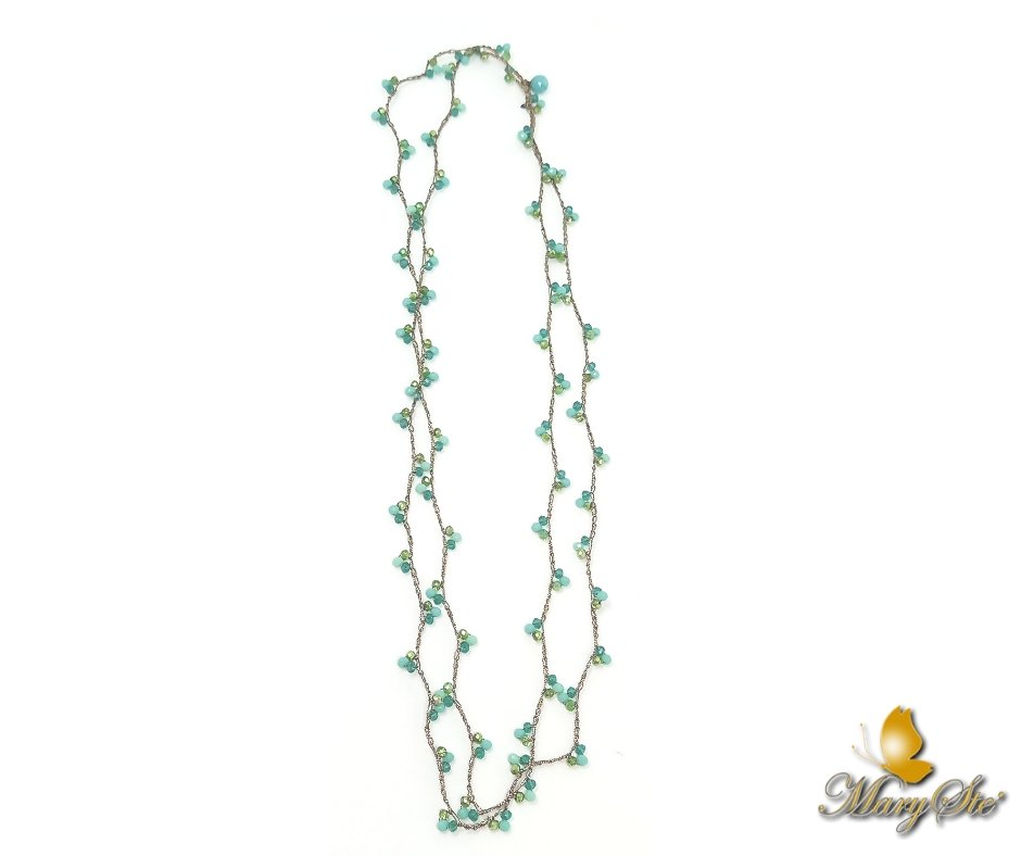 COLLANA FILO DI SETA E CRISTALLINI - MARYSTE'