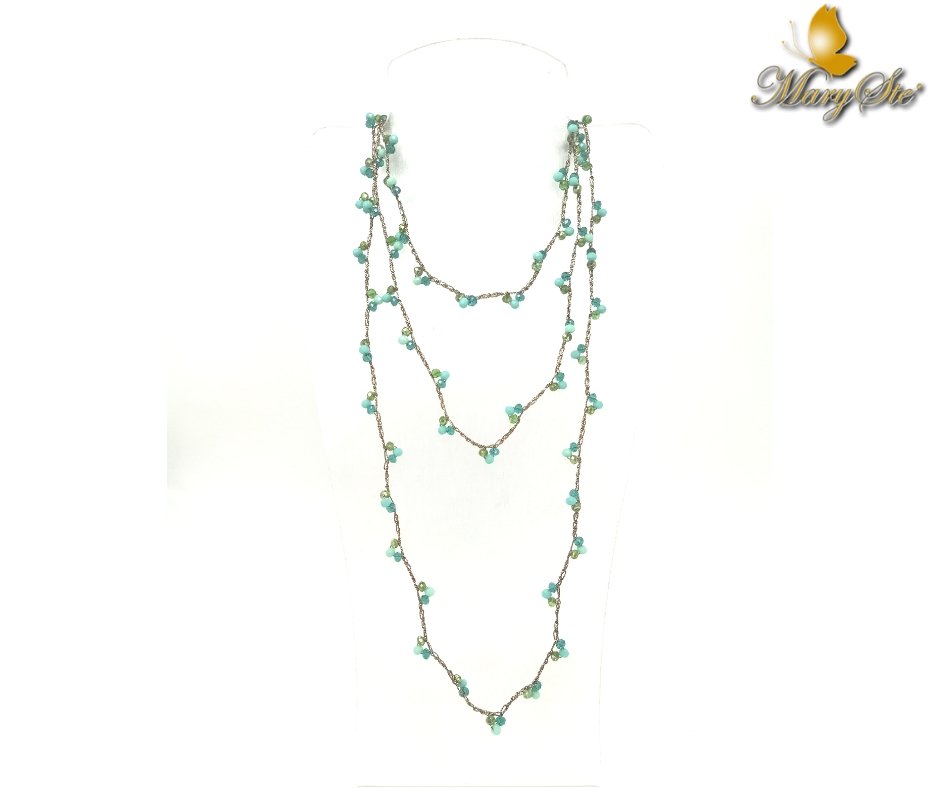 COLLANA FILO DI SETA E CRISTALLINI - MARYSTE'