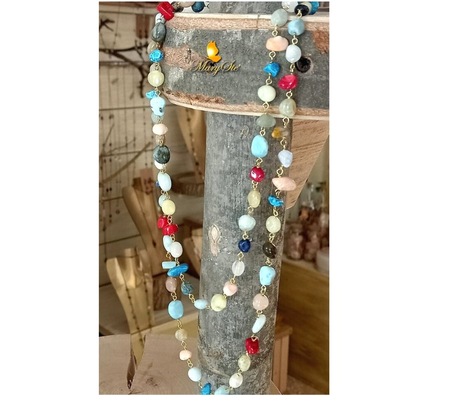 COLLANA LUNGA PIETRE MISTE - MARYSTE'