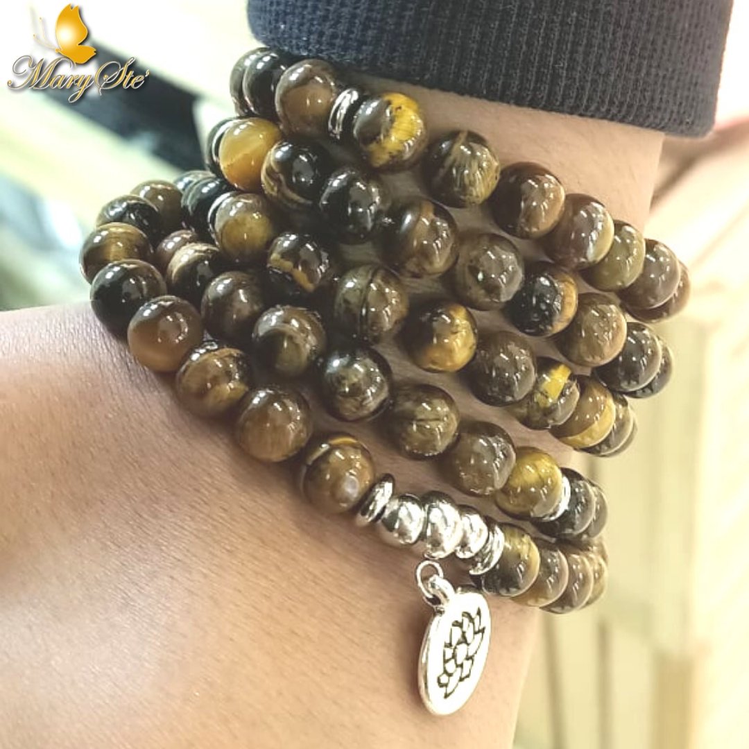 MALA TIBETANO CON OCCHIO DI TIGRE - MARYSTE'