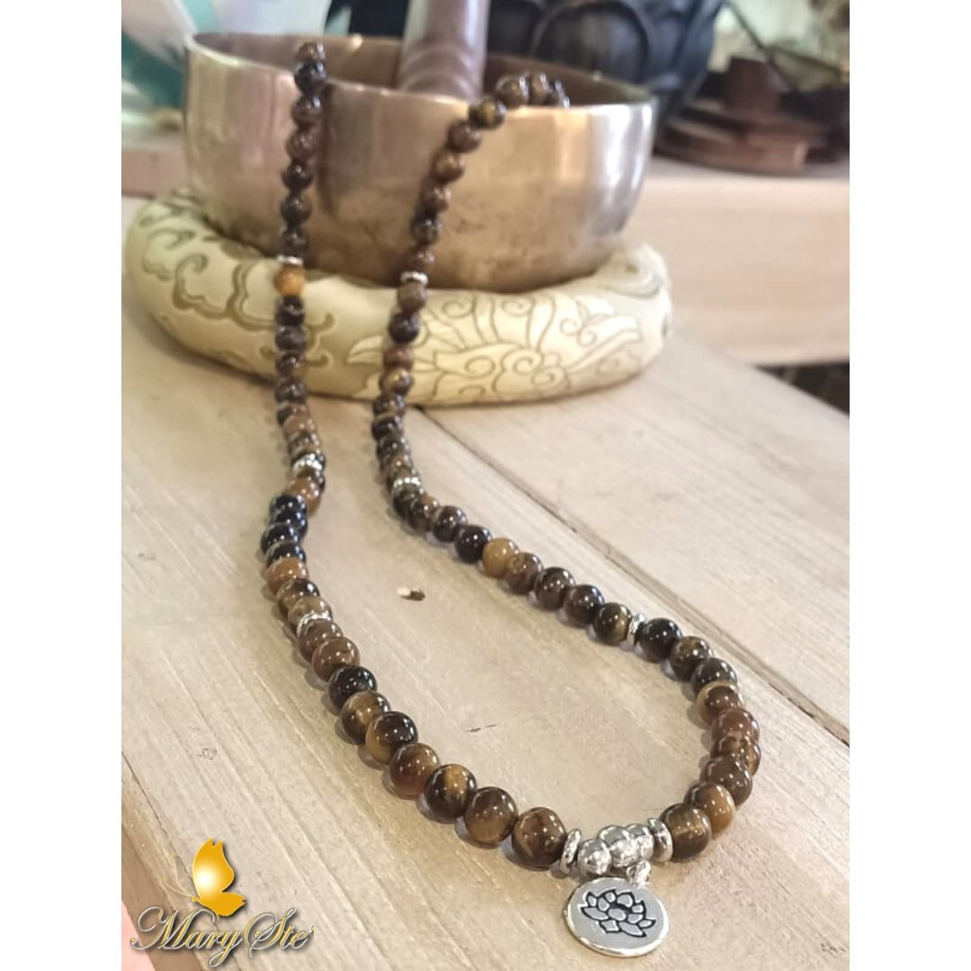 MALA TIBETANO CON OCCHIO DI TIGRE - MARYSTE'