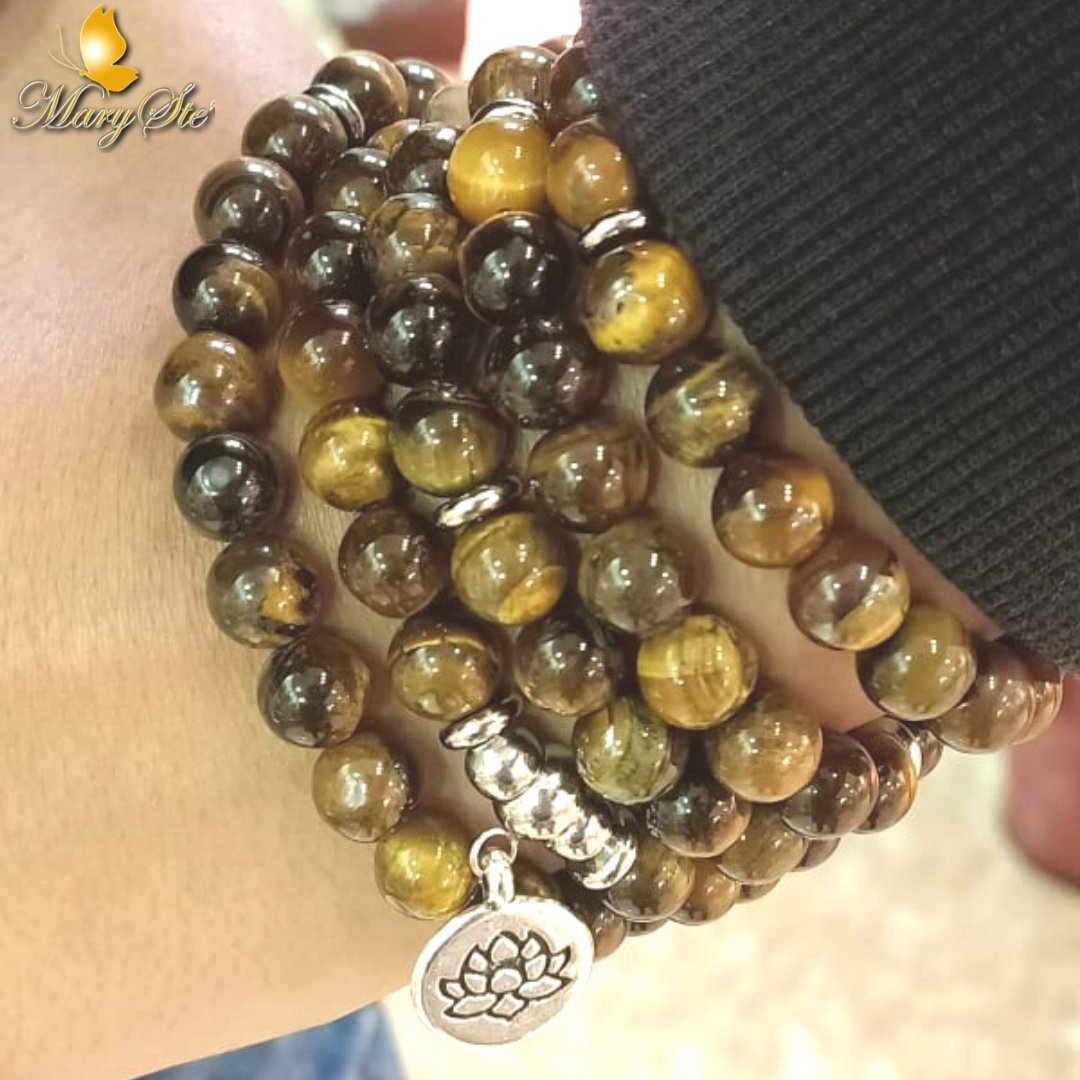 MALA TIBETANO CON OCCHIO DI TIGRE - MARYSTE'