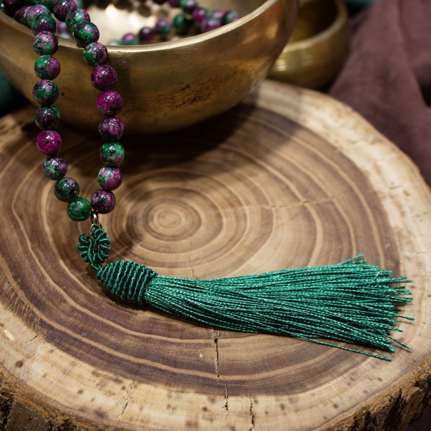 MALA TIBETANO IN RUBINO FUCHSITE - MARYSTE'